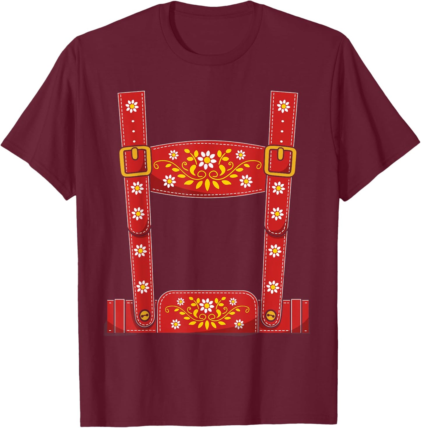 Oktoberfest Lederhosen Suspenders Germany Octoberfest T-Shirt - T-Shirt | Maroon