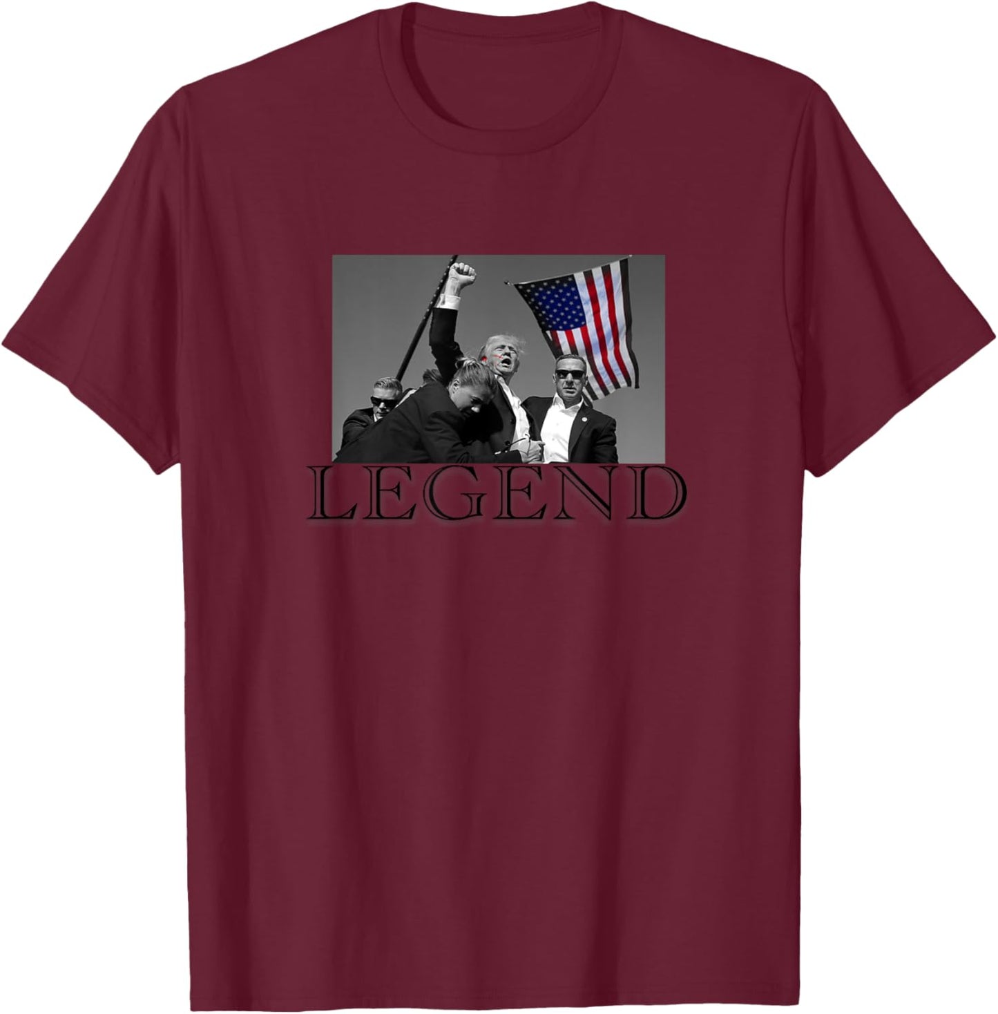 President Donald Trump 2024 Legend USA Patriotic T-Shirt - T-Shirt | Maroon