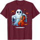 Boo Ghost Playing Cello Halloween Musical Instrument T-Shirt - T-Shirt | Maroon