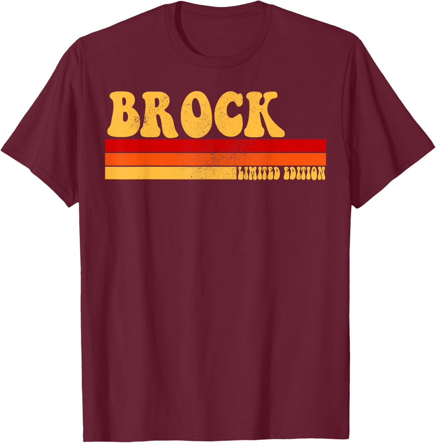 BROCK Name Personalized Idea Men Retro Vintage BROCK T-Shirt - T-Shirt | Maroon