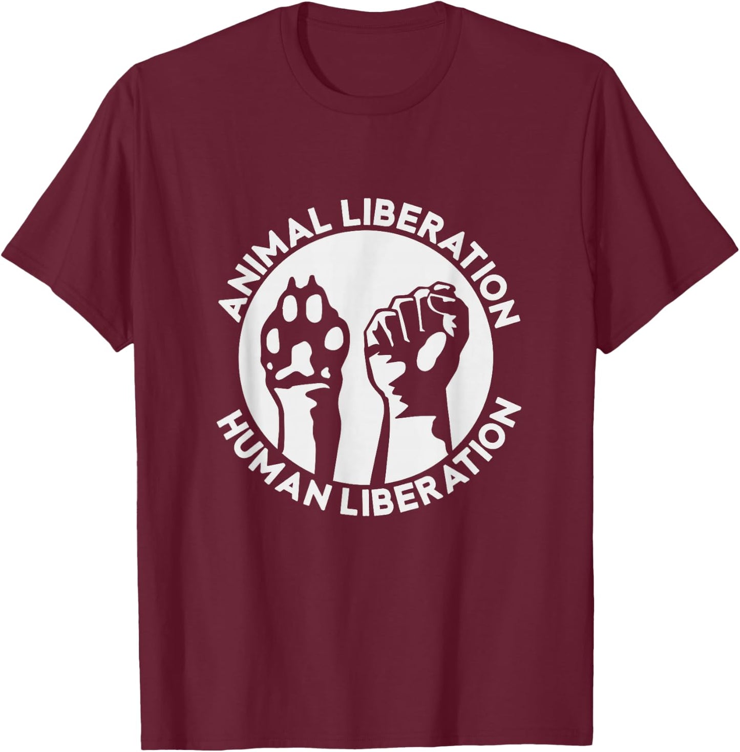 Animal Rights Liberation Vegan Vegetarian Dog Paw Men Women T-Shirt - T-Shirt | Maroon