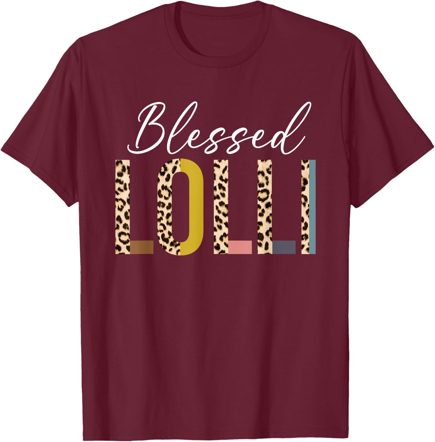 Blessed Lolli for Grandma Grandmother Announcement T-Shirt - T-Shirt | Maroon