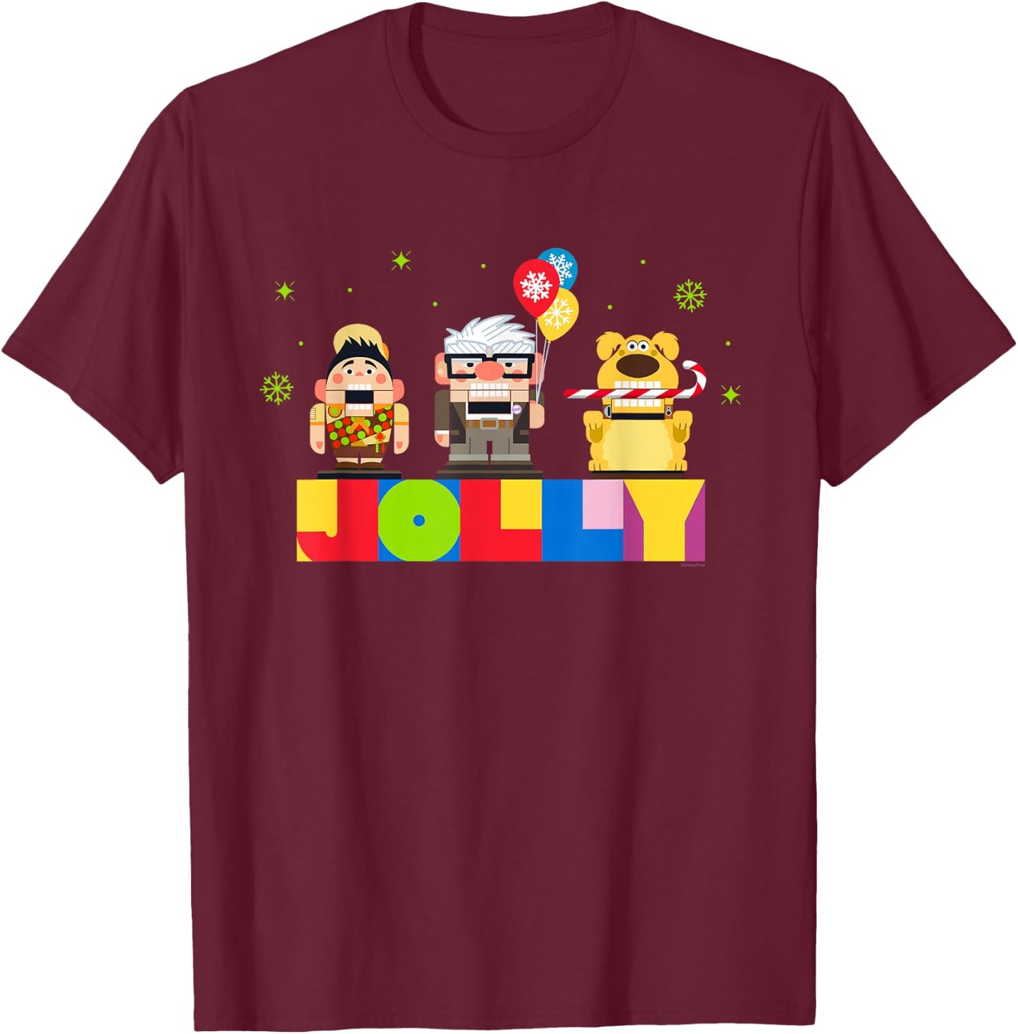 Disney and Pixar’s Up Christmas Holiday Jolly Nutcrackers T-Shirt - T-Shirt | Maroon