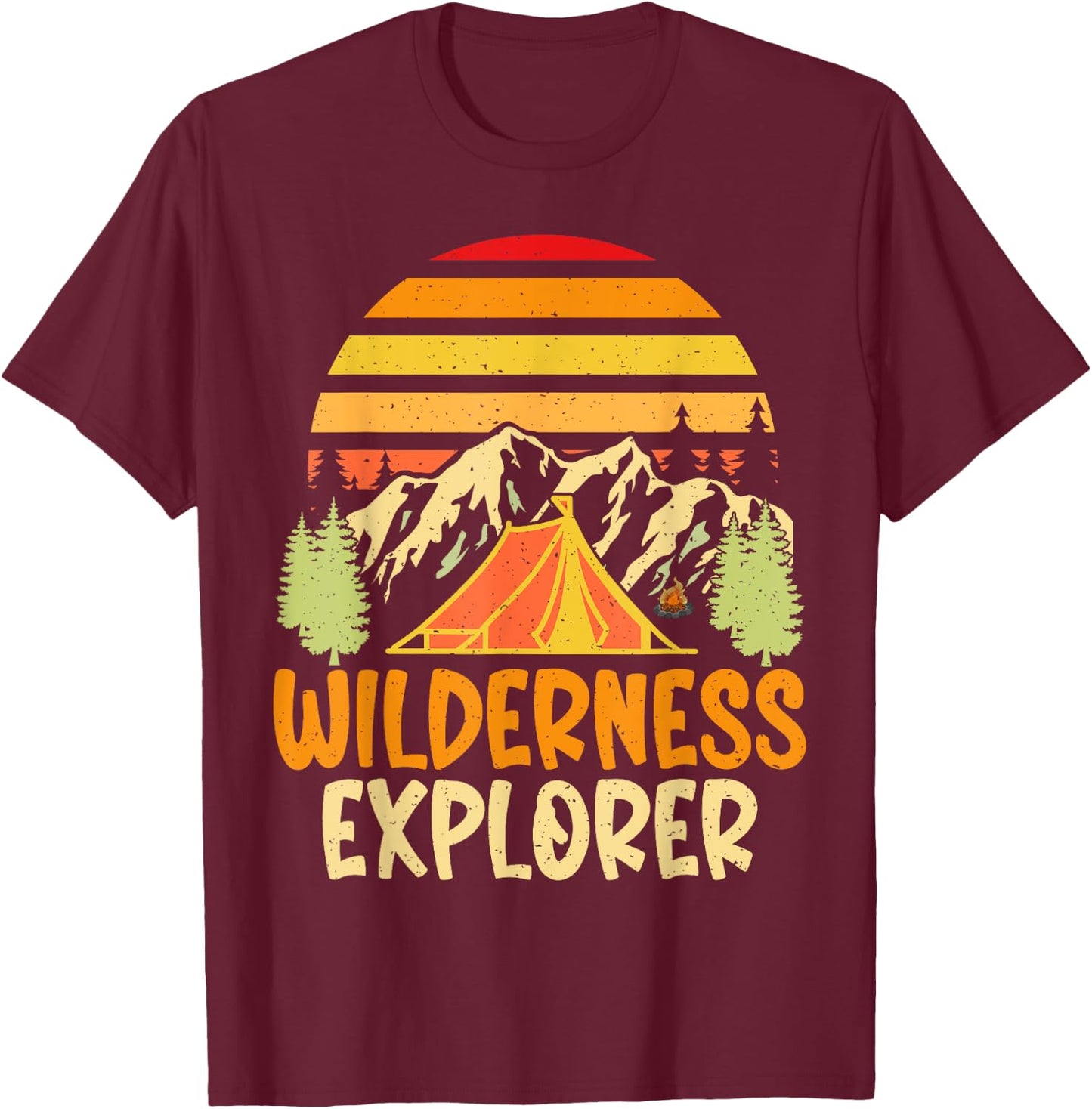 Wilderness Explorer Hiking T-Shirt - T-Shirt | Maroon