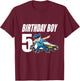 5th Birthday Dabbing Police Officer Police 5 Year Old T-Shirt - T-Shirt | Maroon