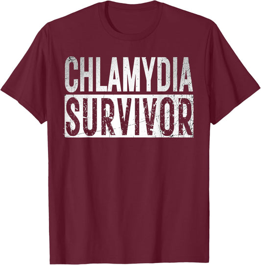 Chlamydia Survivor Retro Funny Adult Humor Inappropriate T-Shirt - T-Shirt | Maroon