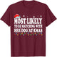 Most Likely To Be Matching With Her Dog At Xmas Men Women Kids T-Shirt - T-Shirt | Maroon