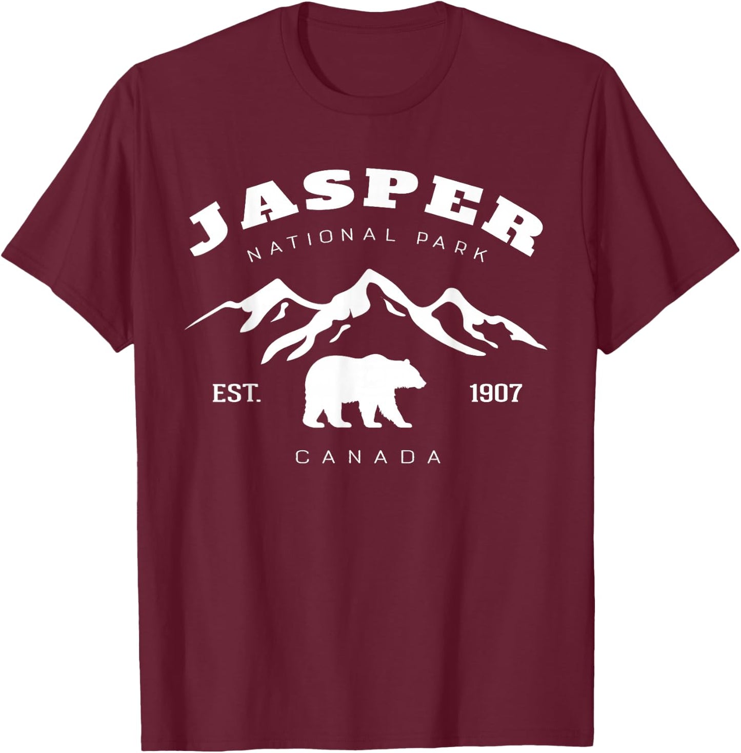 Retro Vintage Jasper National Park for kids Hiking Camping T-Shirt - T-Shirt | Maroon