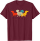 70s Retro Dachshund Gifts Wiener Dog Owner Matching Rescue Men Women Girls Kids T-Shirt - T-Shirt | Maroon