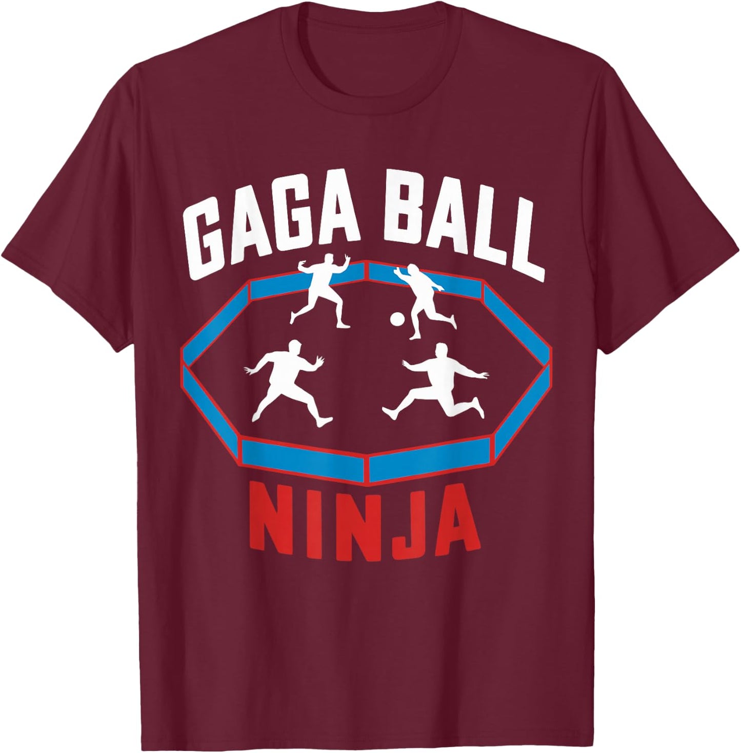 Gaga Ball Ninja Kids Team Sport Dodgeball Ball Game T-Shirt - T-Shirt | Maroon