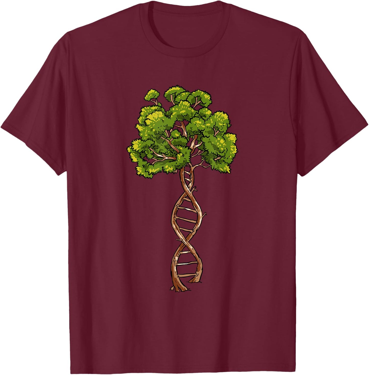 Science DNA Tree of Life Biology Genetics Environment Lovers T-Shirt - T-Shirt | Maroon
