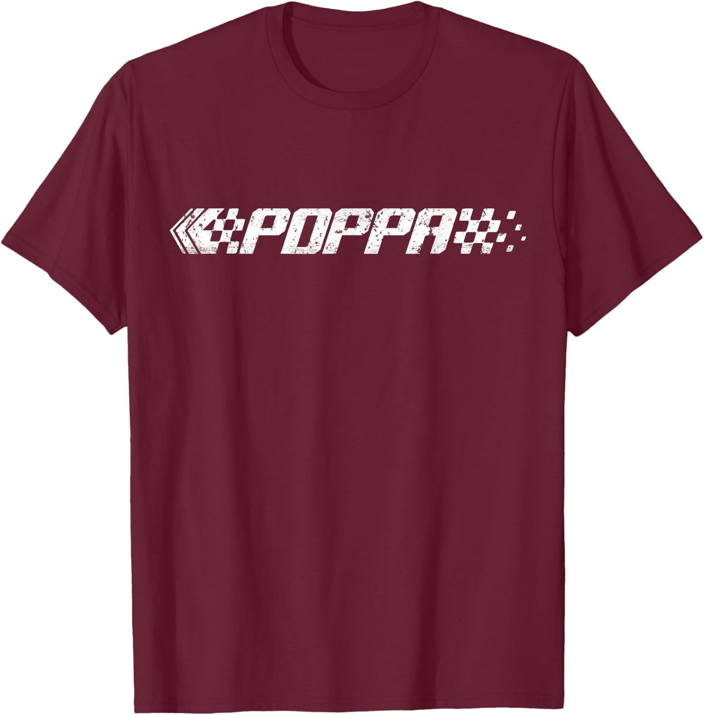Racing Birthday Matching Family Race Car Pit Crew Poppa T-Shirt - T-Shirt | Maroon
