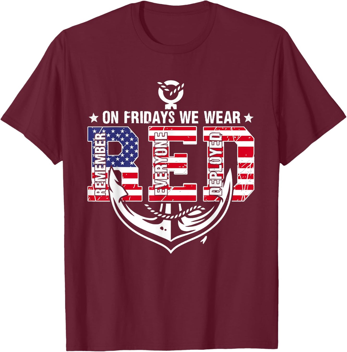 On Fridays We Wear Red Friday Troops US Flag Military T-Shirt - T-Shirt | Maroon