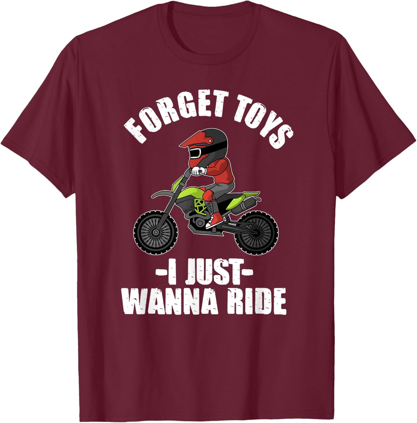 Funny Dirt Bike Gift Kids Off Road Motorcycle Lovers T-Shirt - T-Shirt | Maroon