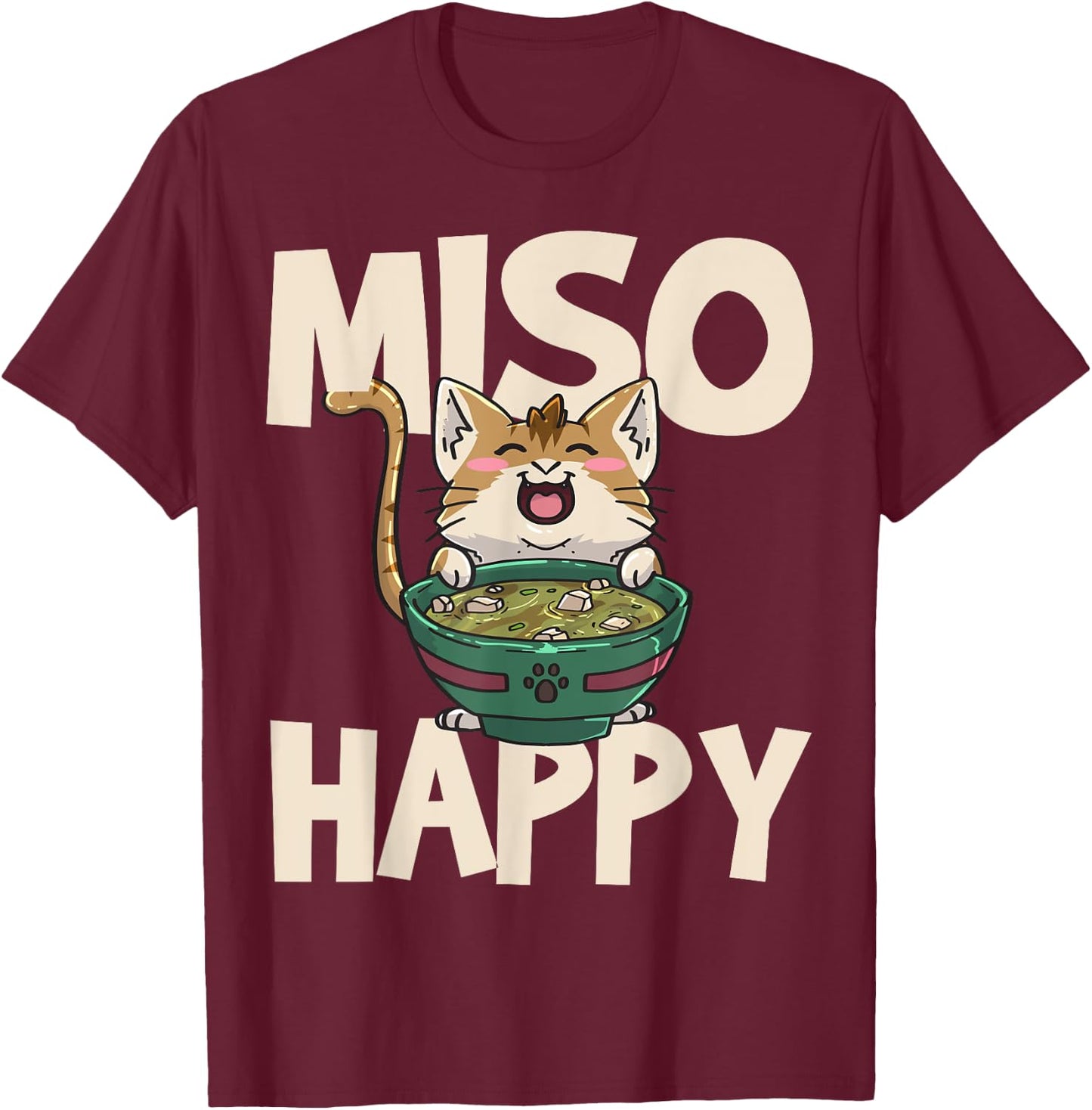 Anime Cat Ramen Kawaii Neko T-Shirt - T-Shirt | Maroon