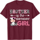 Brother of The Birthday Girl Farm Cow Matching Family Bday T-Shirt - T-Shirt | Maroon