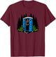 Bigfoot Peeking Out of A Porta Potty in The Woods T-Shirt - T-Shirt | Maroon
