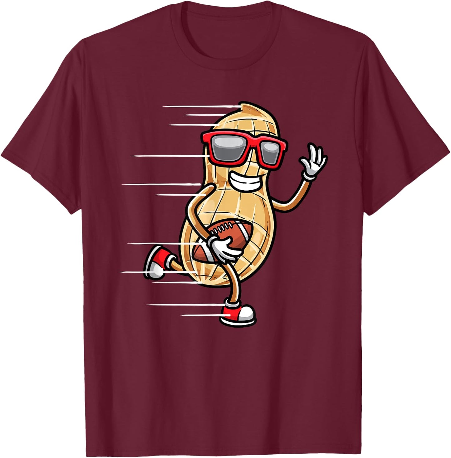 Peanut Football Player Sports Fan Kids Men Women T-Shirt - T-Shirt | Maroon