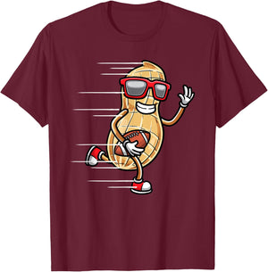 Peanut Football Player Sports Fan Kids Men Women T-Shirt - T-Shirt | Maroon
