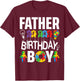 Father Of The Birthday Boy Autism Dad T-Shirt - T-Shirt | Maroon