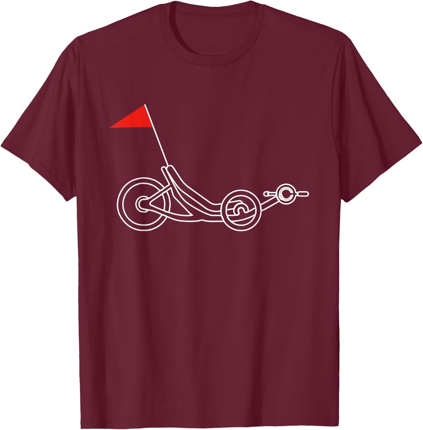 Recumbent Bike Threewheeler T-Shirt - T-Shirt | Maroon