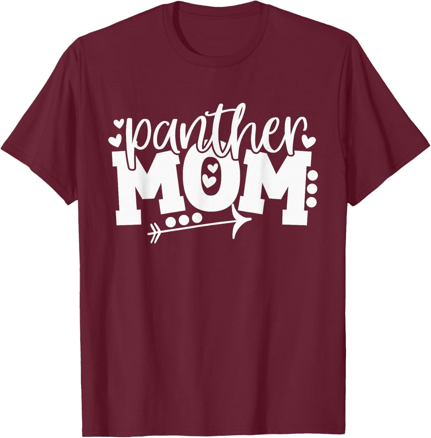 Panther Mom School Sports Fan Team Spirit Arrow T-Shirt - T-Shirt | Maroon