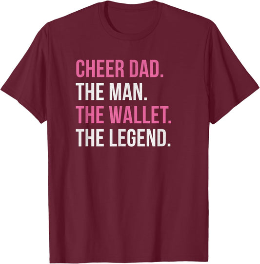 Cheer Dad Pink Cheerleading T-Shirt - T-Shirt | Maroon