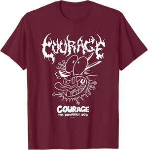 Courage The Cowardly Dog Extreme Metal T-Shirt - T-Shirt | Maroon