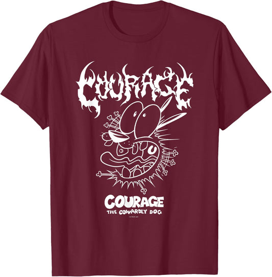 Courage The Cowardly Dog Extreme Metal T-Shirt - T-Shirt | Maroon