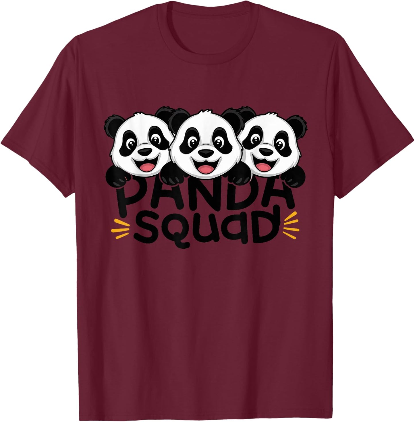 Panda Squad Design for Panda Lover Stuff | Kids Panda T-Shirt - T-Shirt | Maroon