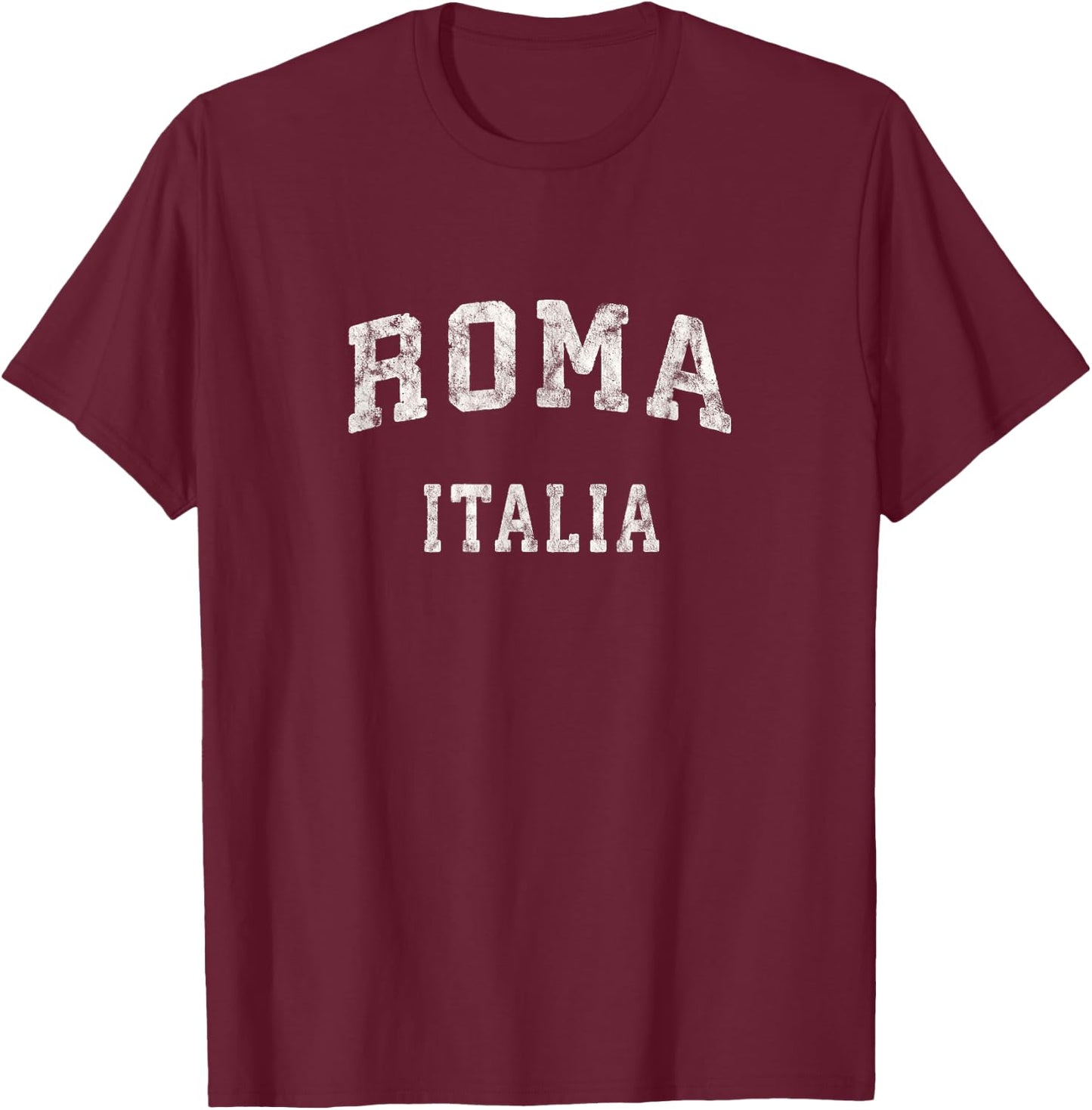 Rome Italy Vintage Roma Italia Sports Design T-Shirt - T-Shirt | Maroon