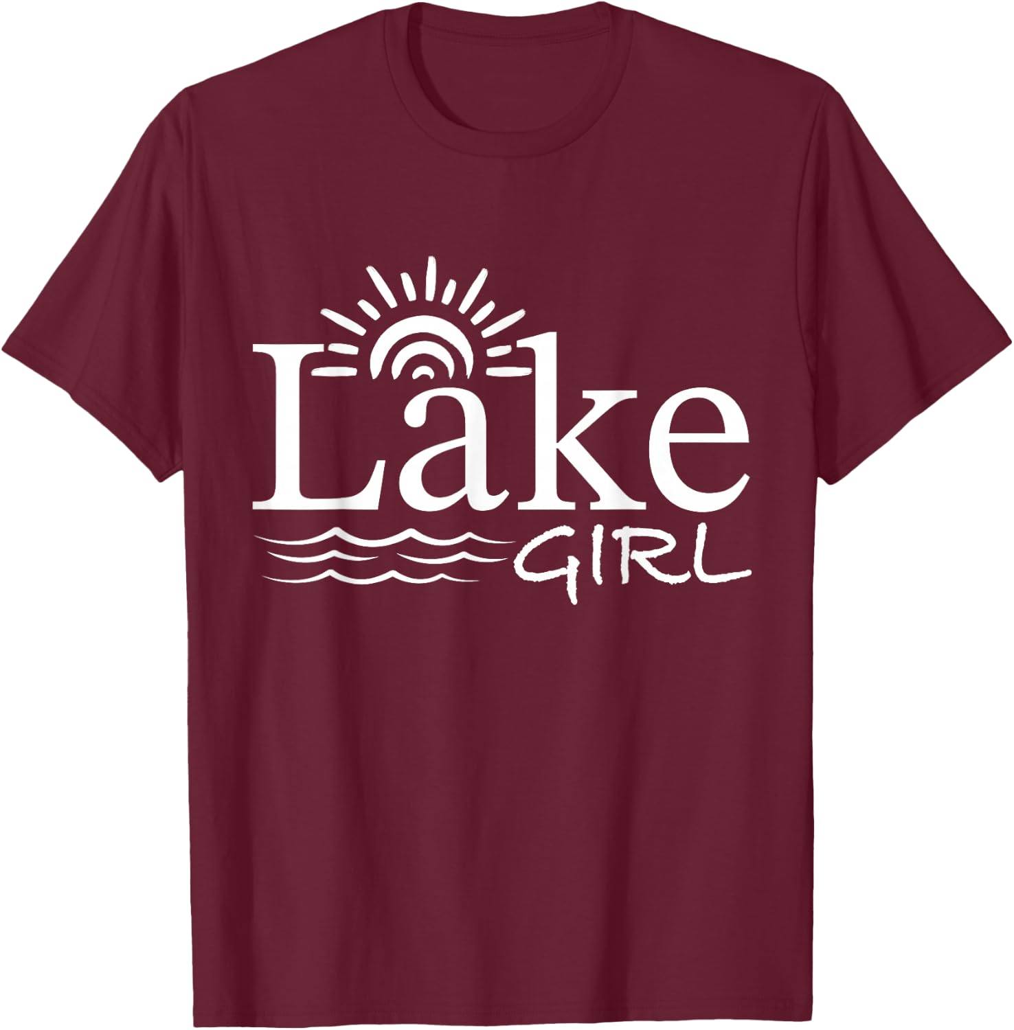 Vintage Lake Girl Lake Life T-Shirt - T-Shirt | Maroon