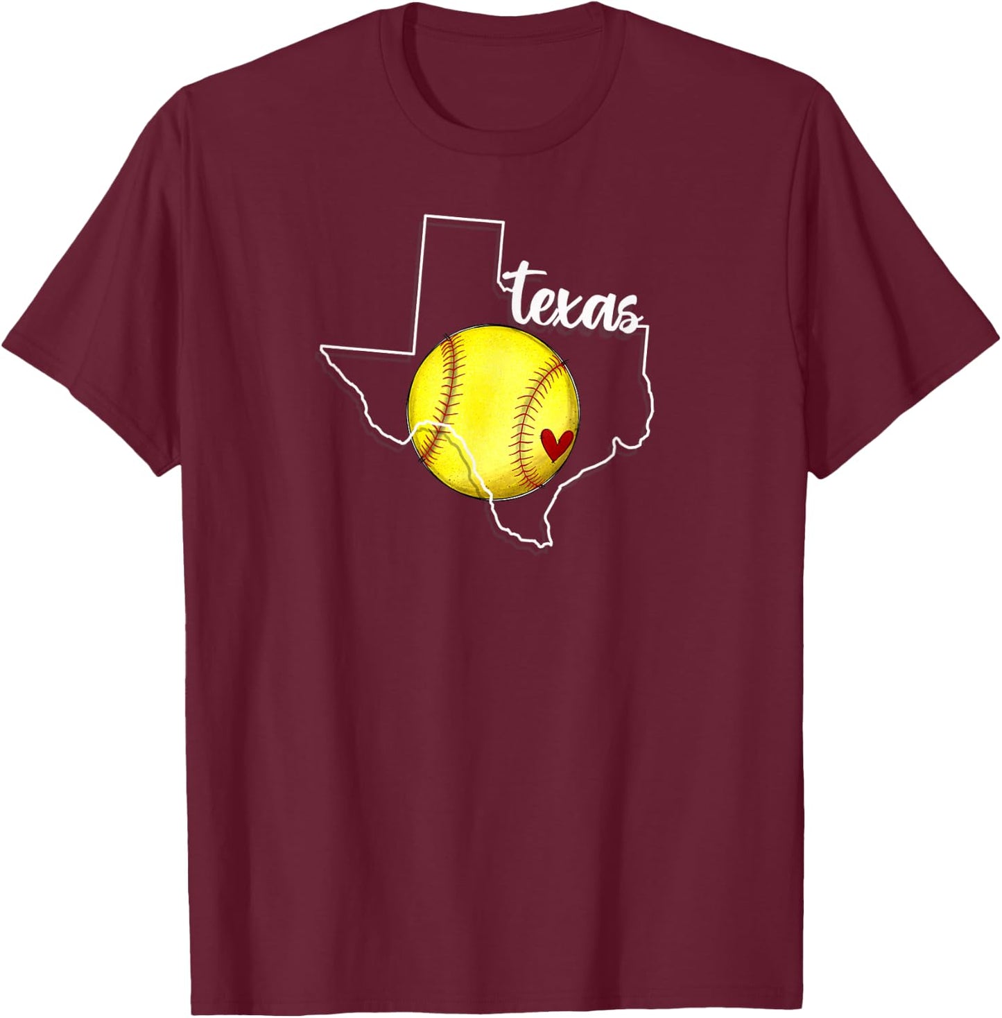 Texas Softball , Small, Black T-Shirt - T-Shirt | Maroon