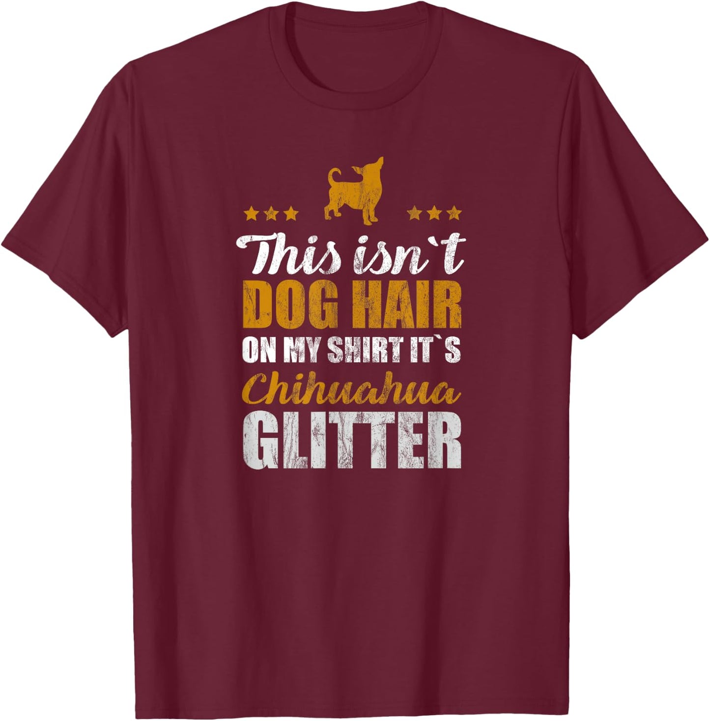 Funny Chihuahua Vintage Little Puppy Dog Dogs Glitter T-Shirt - T-Shirt | Maroon