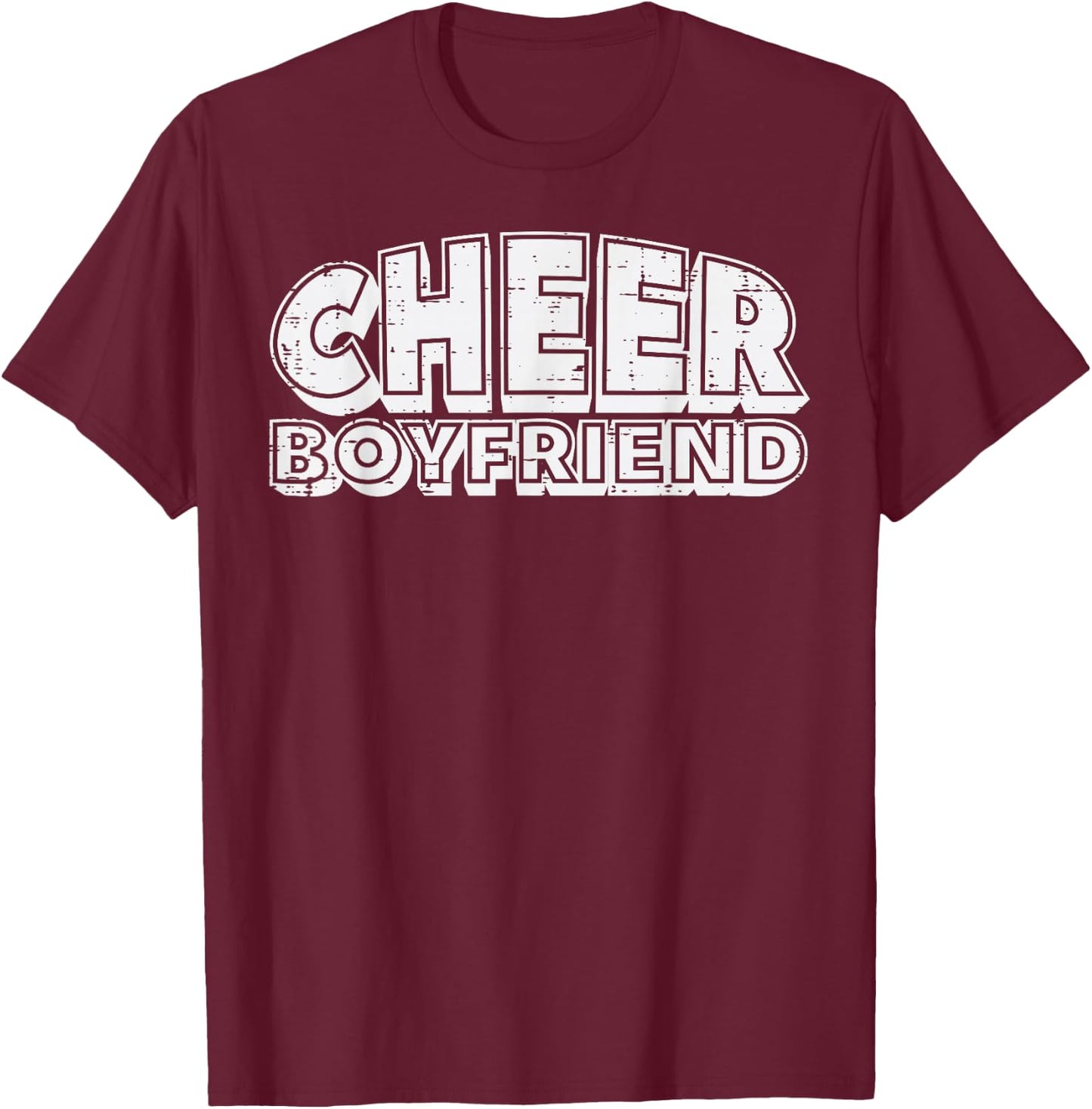 Cheerleader Cheer Boyfriend Cheerleading Bf Men Boys Teens T-Shirt - T-Shirt | Maroon