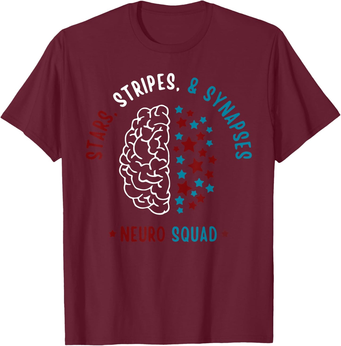 Neurology Nurse Eeg Tech 4th of July Neuro Fourth of July Ne Men T-Shirt - T-Shirt | Maroon