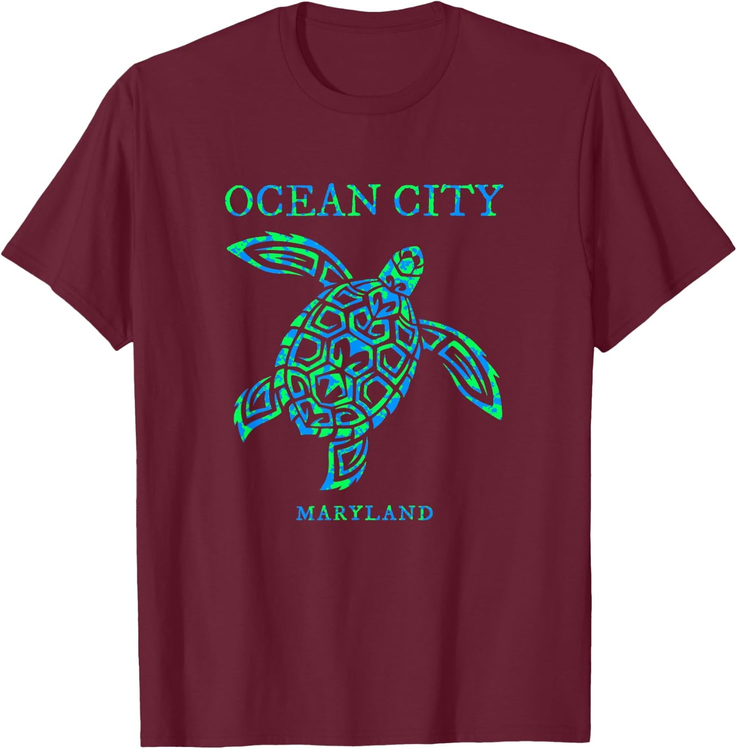 Ocean City Maryland Sea Turtle Souvenir Kids T-Shirt - T-Shirt | Maroon