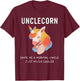 Unclecorn Unicorn Uncle Funny Niece T-Shirt - T-Shirt | Maroon