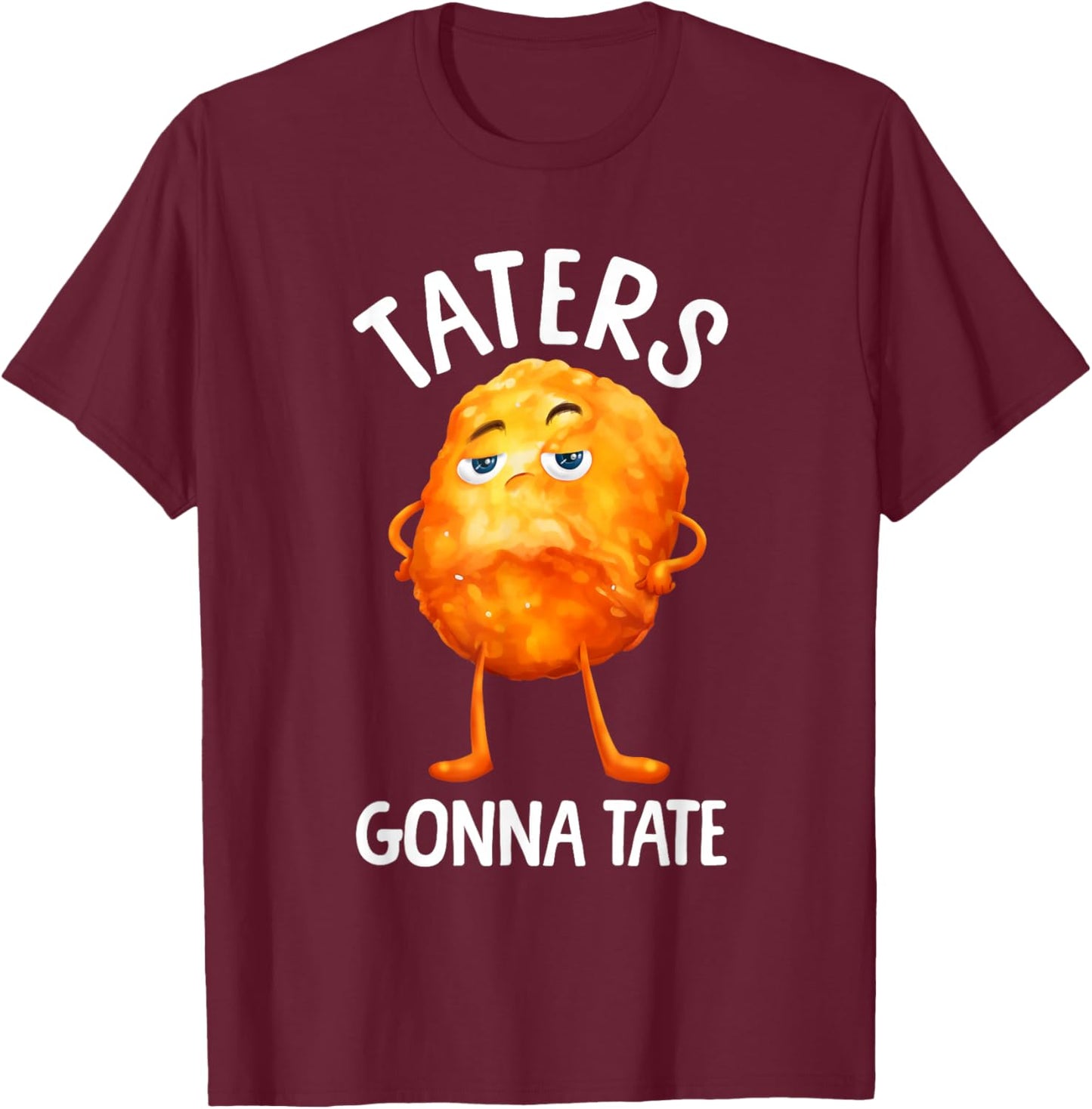 Best Tater Tot Art Women Kids Potato Tater Tot Lover T-Shirt - T-Shirt | Maroon