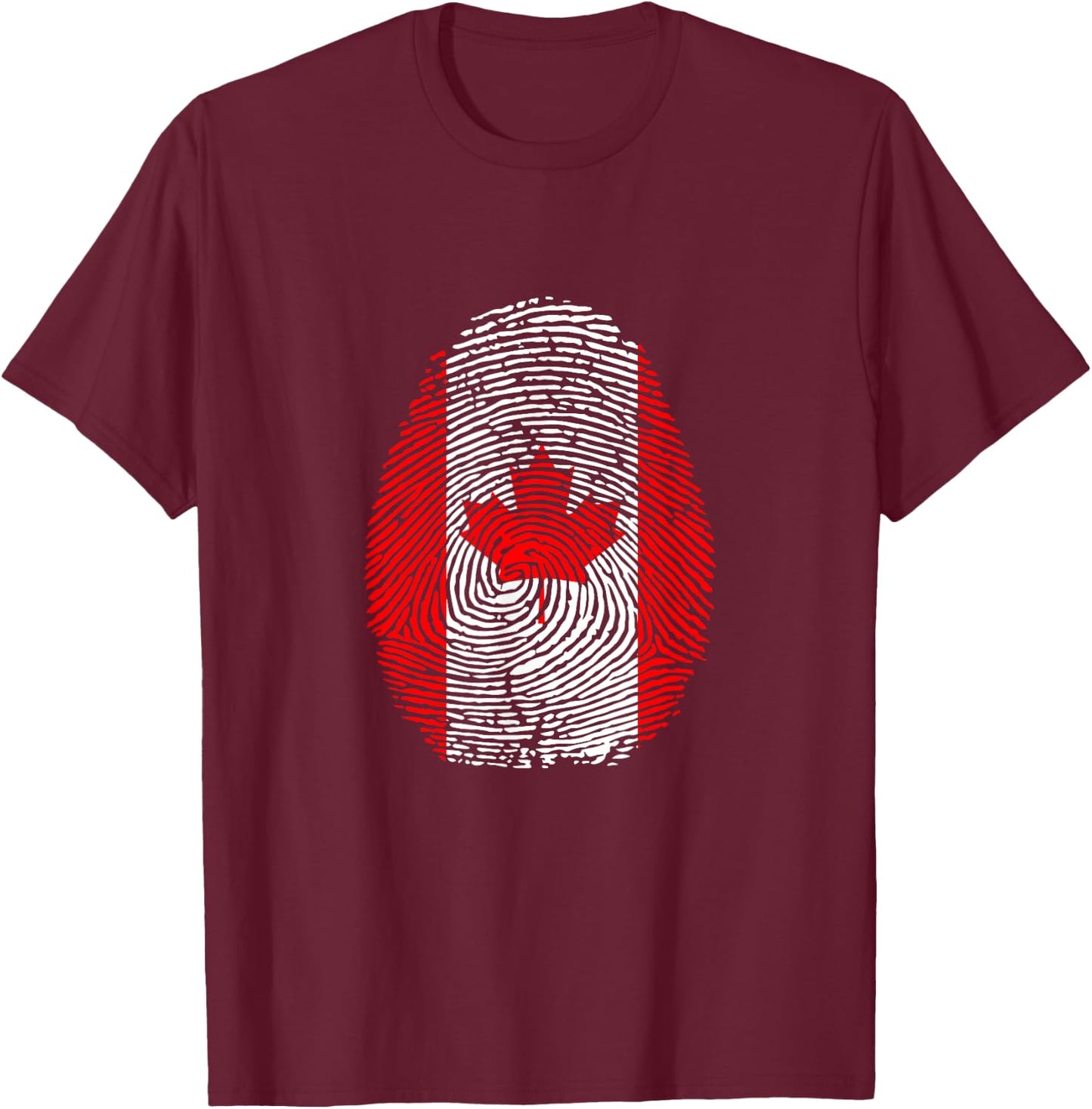 Funny it's in my DNA Canada flag Fingerprint T-Shirt - T-Shirt | Maroon