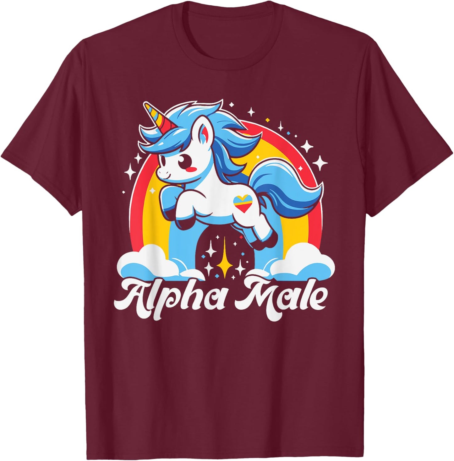 Unicorn Alpha Male Funny Unicorn Lover T-Shirt - T-Shirt | Maroon