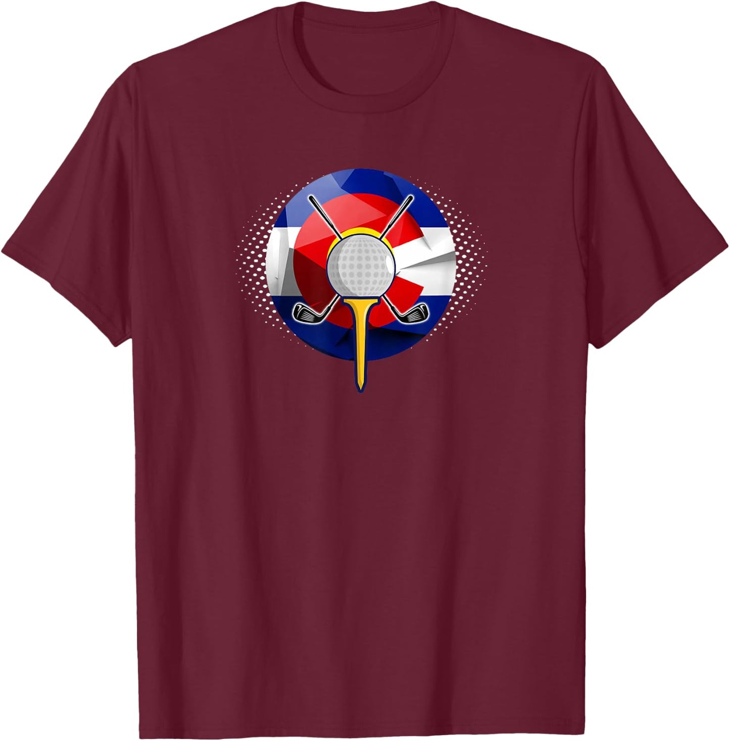 Colorado Golf - State Flag Colors T-Shirt - T-Shirt | Maroon
