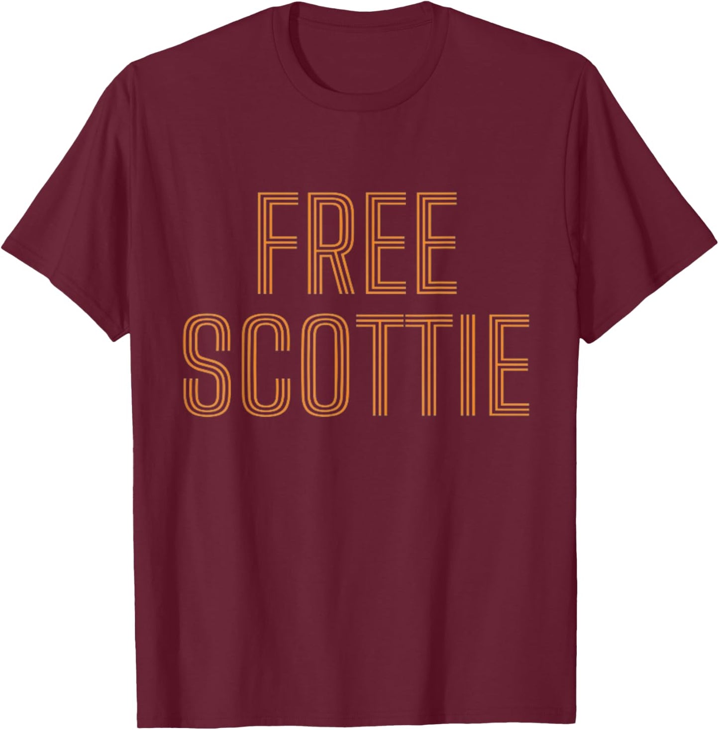 Funny Free Scottie Mug Shot Humour T-Shirt - T-Shirt | Maroon
