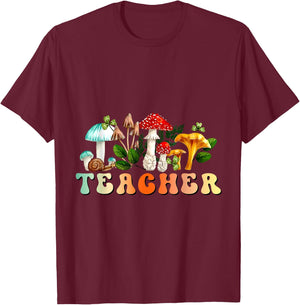 Teacher Mushroom Back To School Appreciation for Teacher T-Shirt - T-Shirt | Maroon