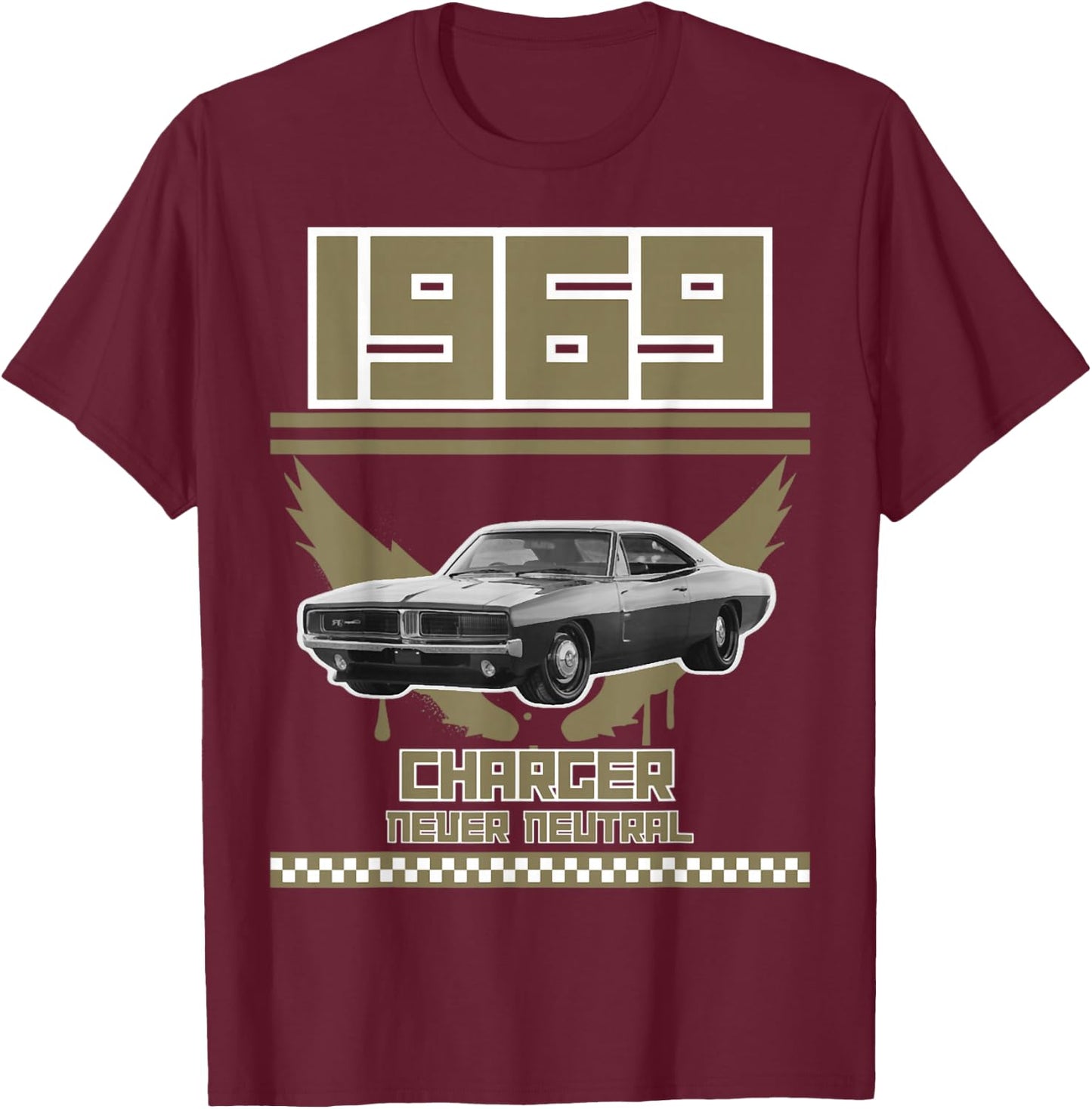 1969 69 Charger Pony Car T-Shirt - T-Shirt | Maroon