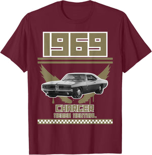 1969 69 Charger Pony Car T-Shirt - T-Shirt | Maroon