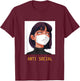 Antisocial Shirt Vaporwave Aesthetic Japanese Emo Anime Girl T-Shirt - T-Shirt | Maroon