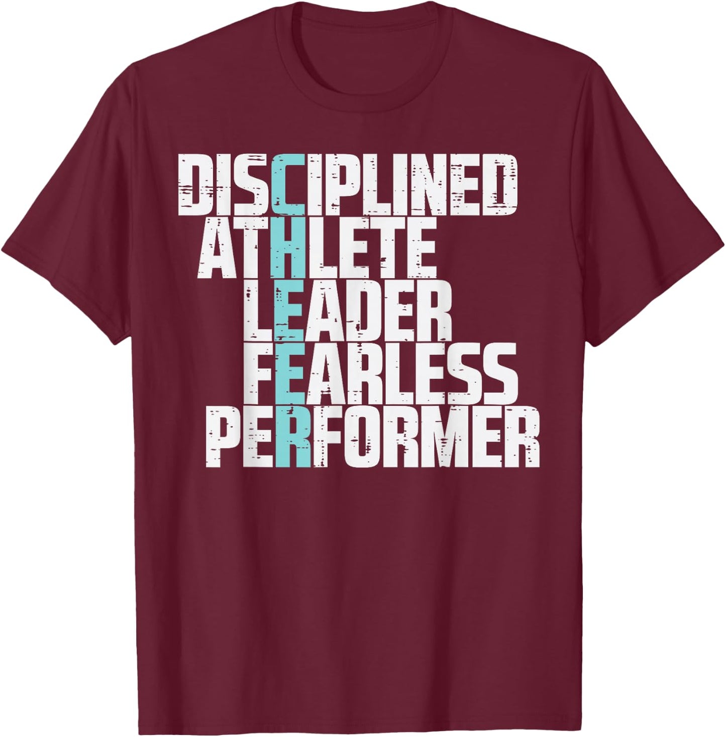 Cheer Disciplined Athlete Leader Cheerleader Women Men Kids T-Shirt - T-Shirt | Maroon