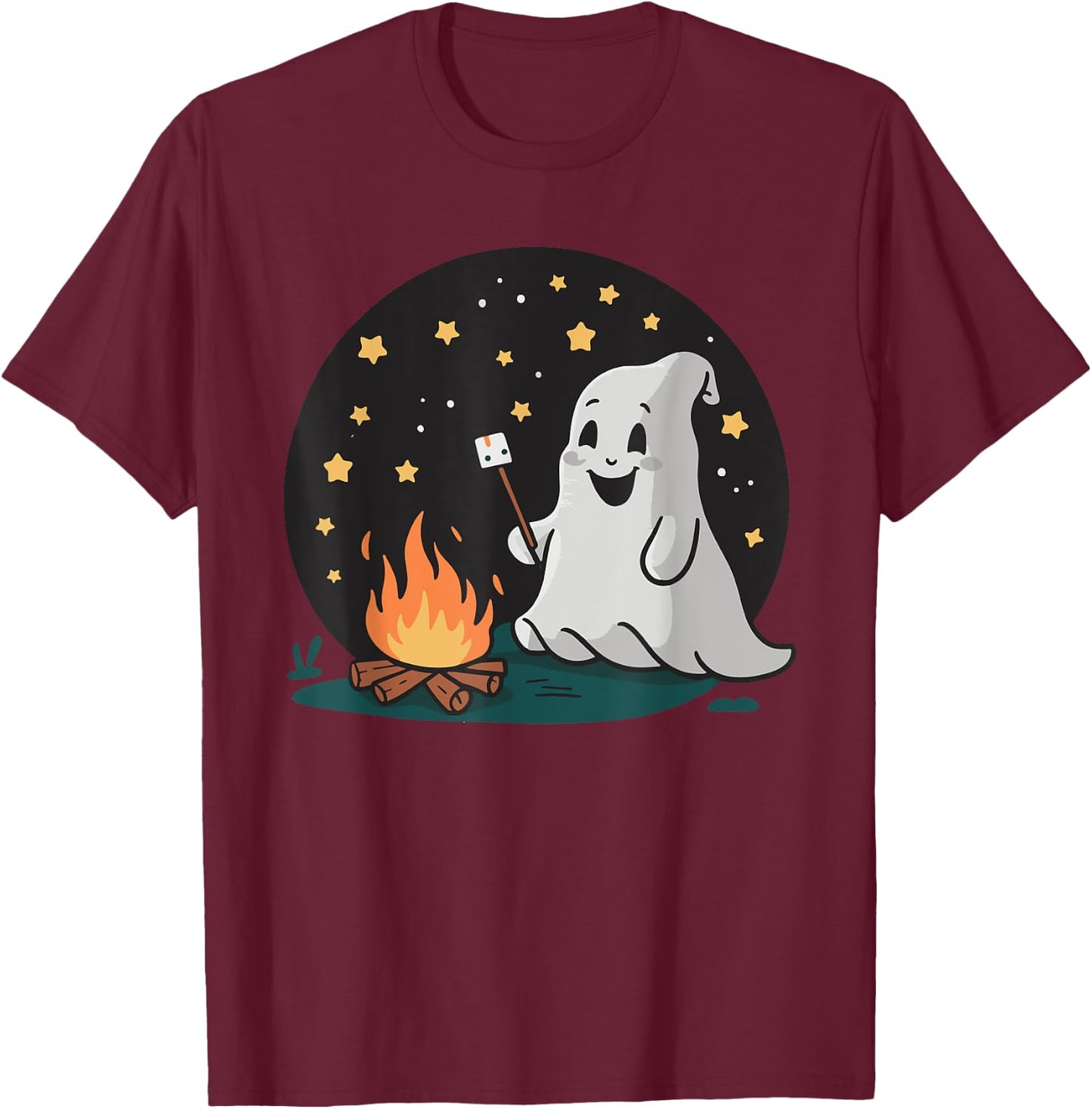 Ghost Camping T-Shirt - T-Shirt | Maroon