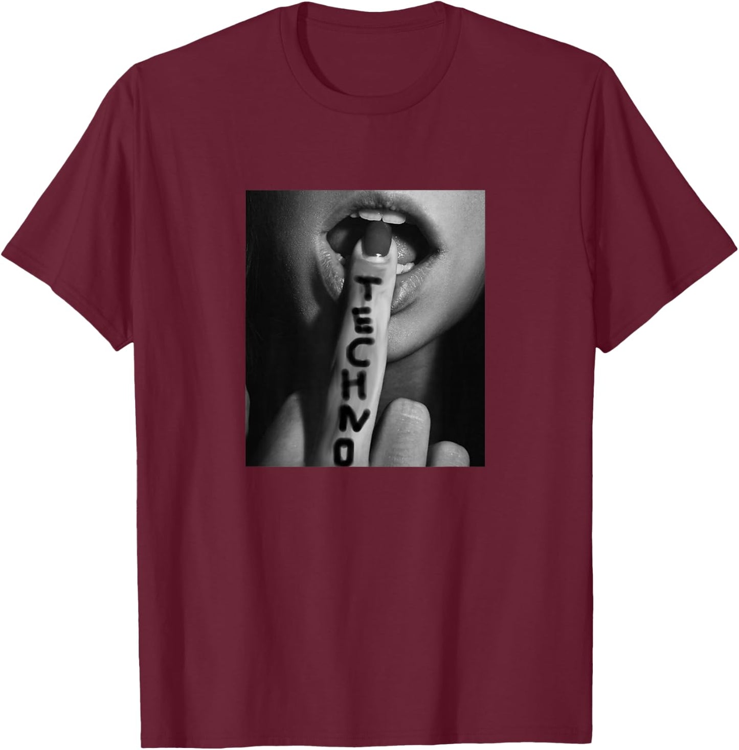 Hot Techno , Sexy Design, Techno Rave T-Shirt - T-Shirt | Maroon